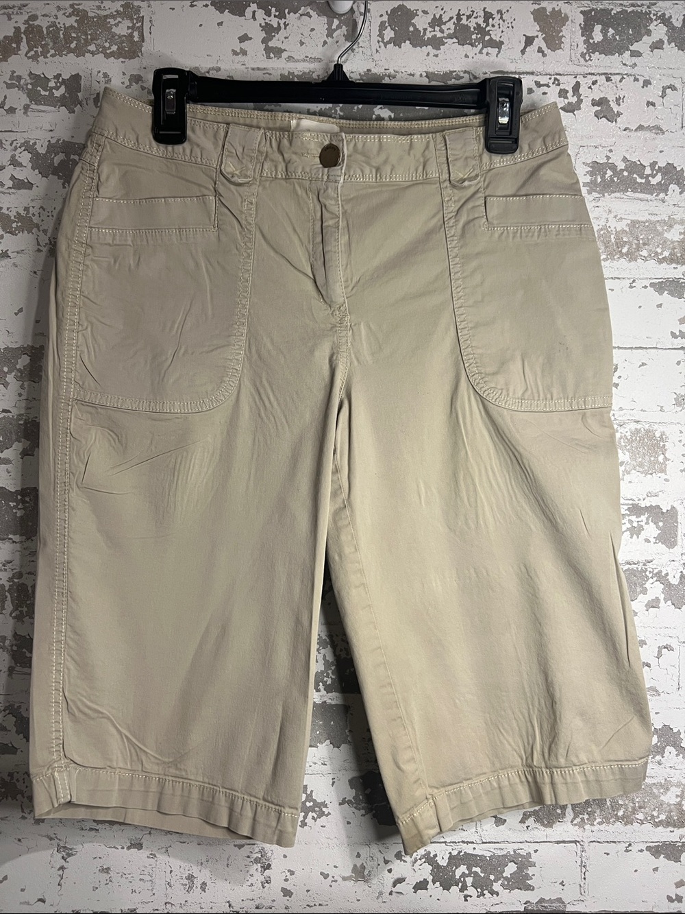 Chico's Light Tan Bermuda Cargo Shorts